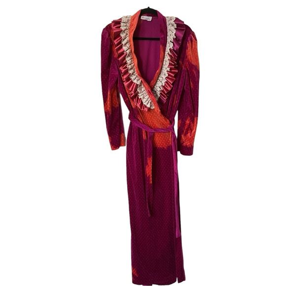 Vintage SAY LU velvet robe pink - Picture 1 of 4